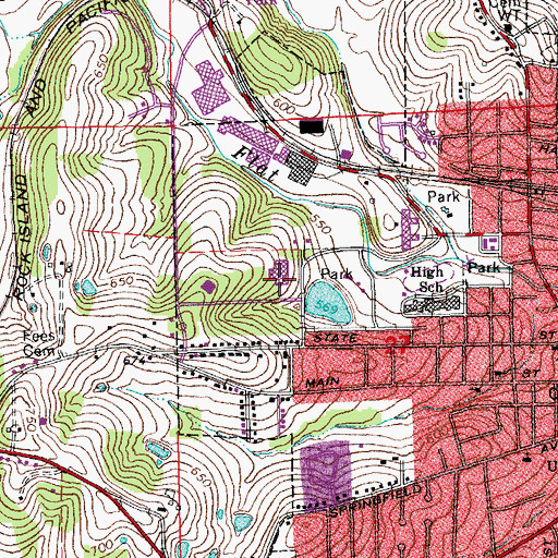 Topographic Map of Clark - Vitt Elementary School, MO