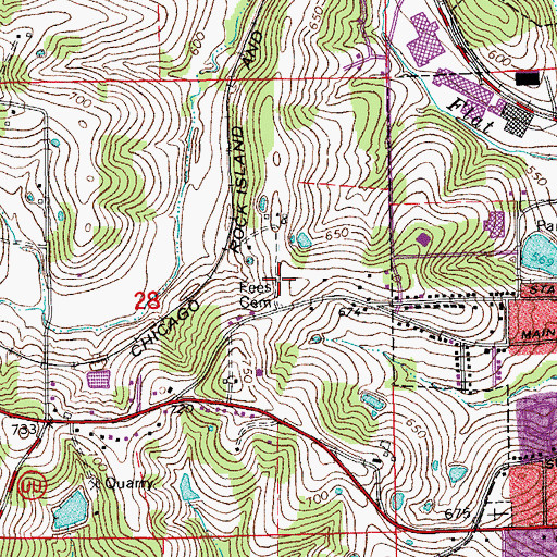 Topographic Map of Union High School, MO