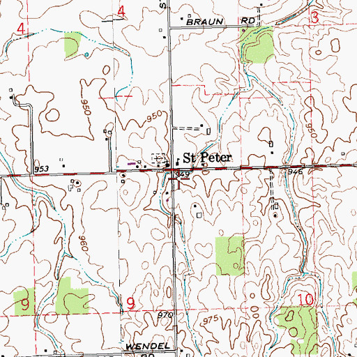 Topographic Map of Saint Peters Post Office (historical), OH
