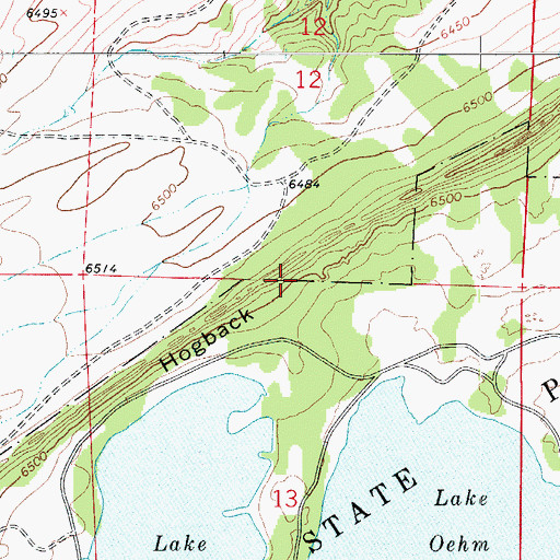 Topographic Map of The Hogback, CO