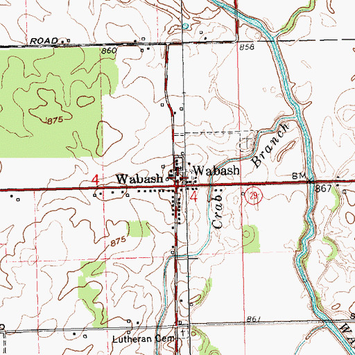 Topographic Map of Wabash Post Office (historical), OH