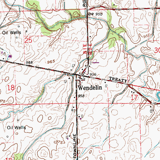 Topographic Map of Wendlin Post Office (historical), OH