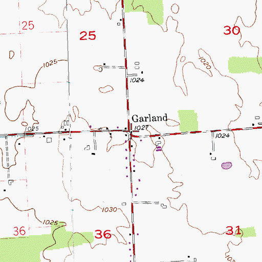 Topographic Map of Garland Post Office (historical), OH
