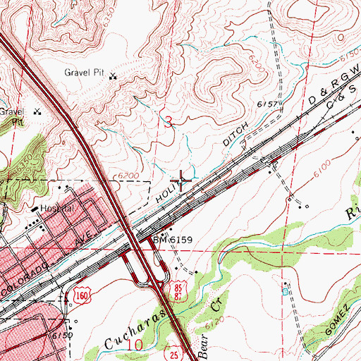 Topographic Map of Holita Ditch, CO