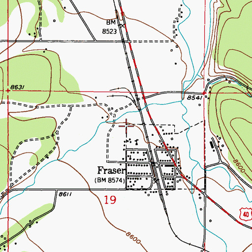Topographic Map of Fraser Valley Elementary School, CO