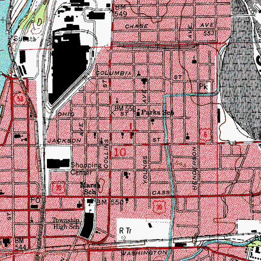 Topographic Map of Saint James Community Church of God in Christ, IL