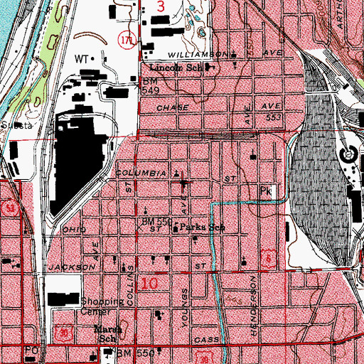 Topographic Map of Saint Thaddeus Catholic Church, IL