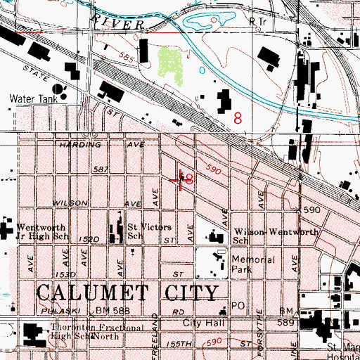 Topographic Map of Celia Gregg Memorial African Methodist Episcopal Church, IL