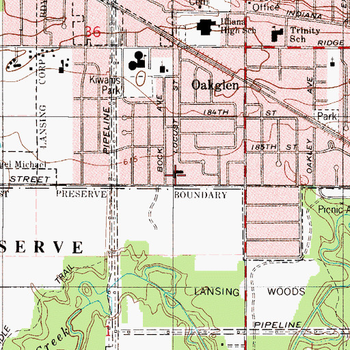 Topographic Map of Living Word Church, IL