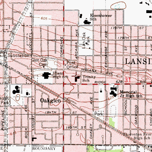 Topographic Map of Trinity Lutheran Church, IL