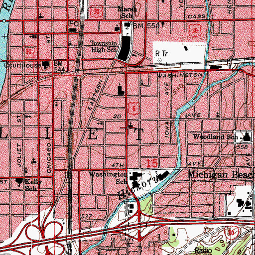 Topographic Map of Christ Temple Church, IL