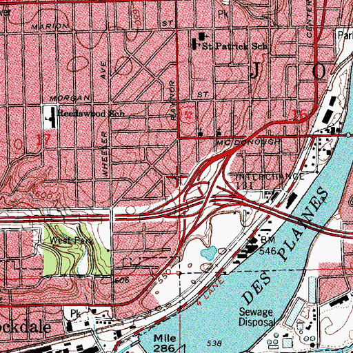 Topographic Map of Christian Faith Center Church, IL