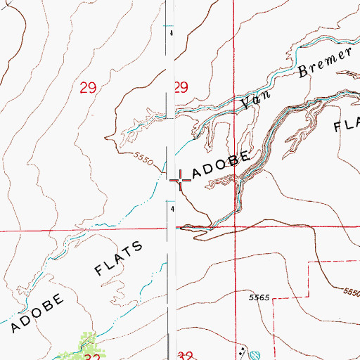 Topographic Map of Adobe Flats, CO