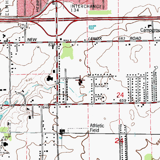 Topographic Map of Faith Bible Church, IL