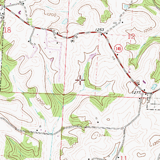 Topographic Map of Beallsville Post Office, OH