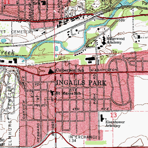 Topographic Map of Wesleyan Church, IL