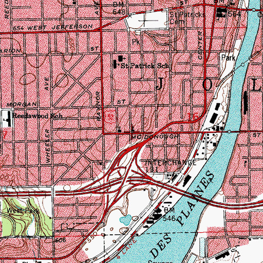 Topographic Map of Will County Baptist Temple, IL