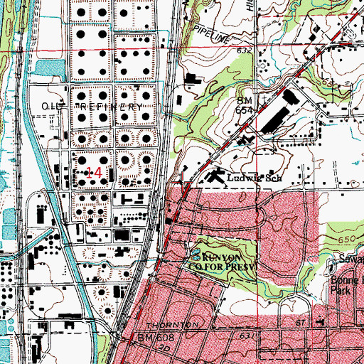 Topographic Map of Church of Christ, IL