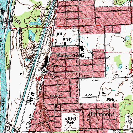 Topographic Map of City of Refuge Church, IL