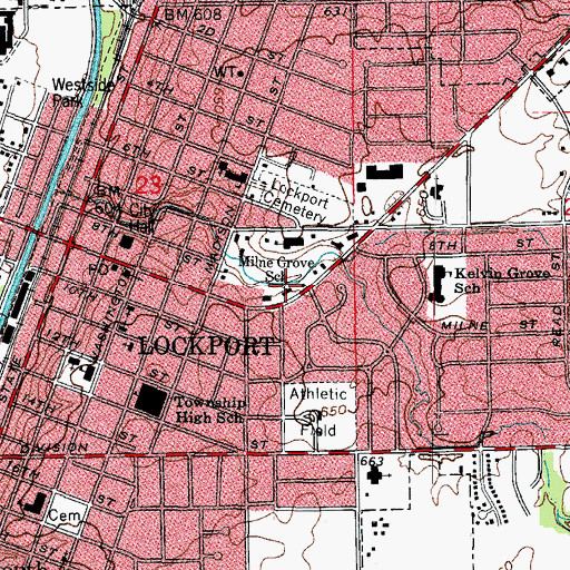 Topographic Map of First Congregational Church, IL