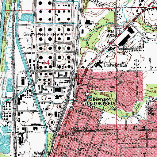 Topographic Map of Grace Baptist Church, IL