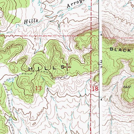 Topographic Map of Black Hills, CO