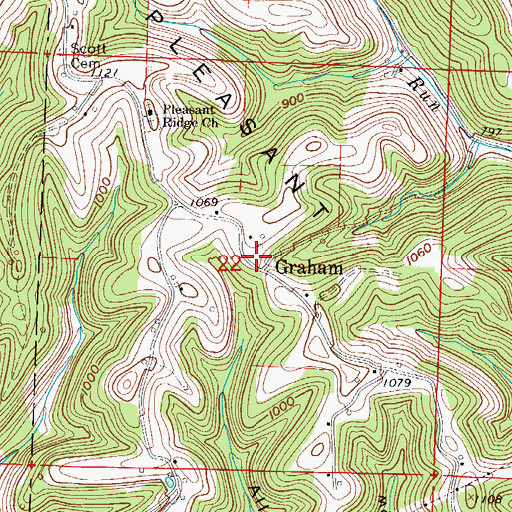 Topographic Map of Graham Post Office (historical), OH