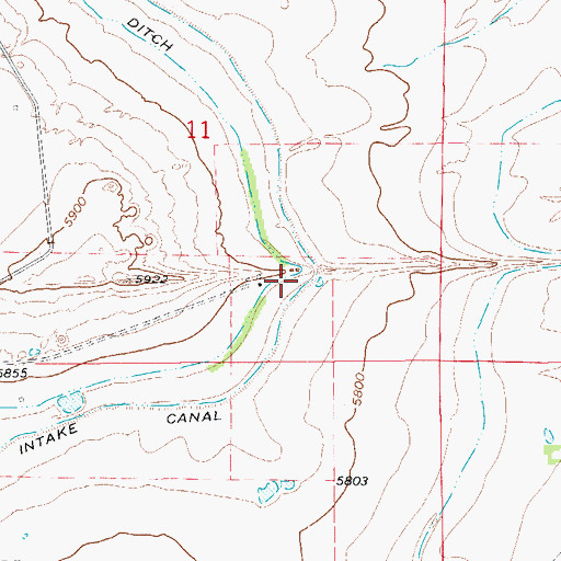Topographic Map of Model Intake Canal, CO