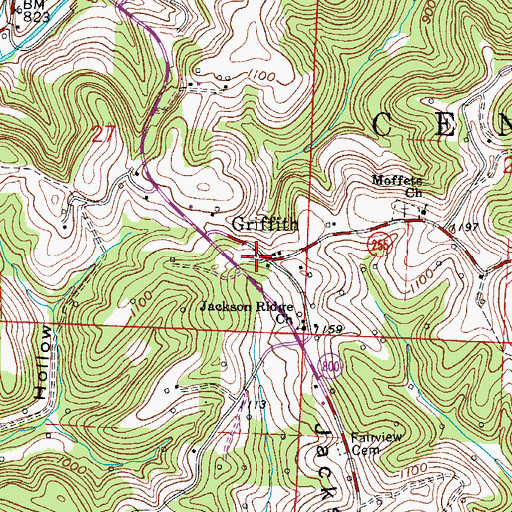 Topographic Map of Griffith Post Office (historical), OH