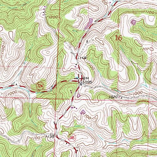 Topographic Map of Jerles Post Office (historical), OH