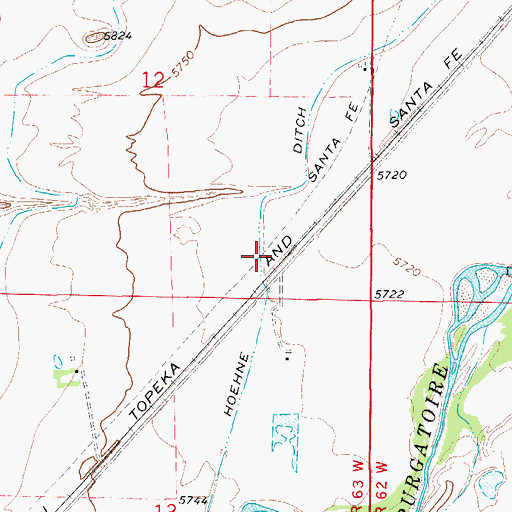 Topographic Map of Hoehne Ditch, CO