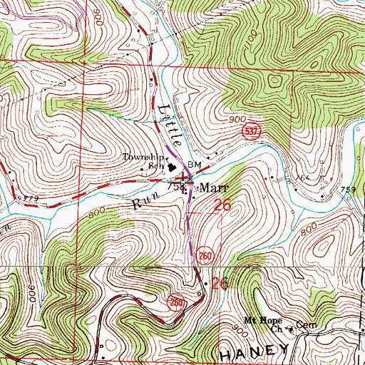 Topographic Map of Marr Post Office (historical), OH