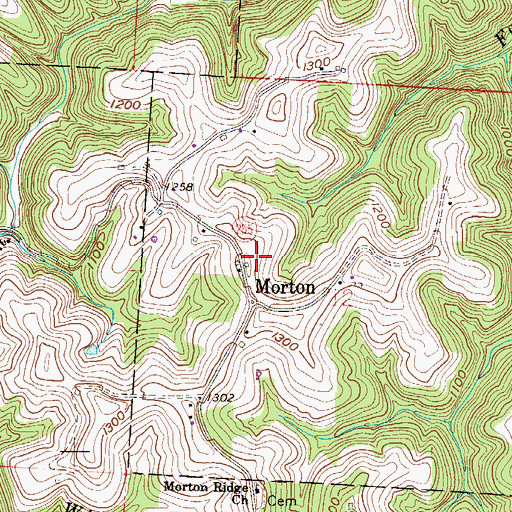 Topographic Map of Morton Post Office (historical), OH