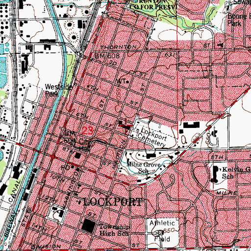 Topographic Map of Saint Joseph's Catholic School, IL