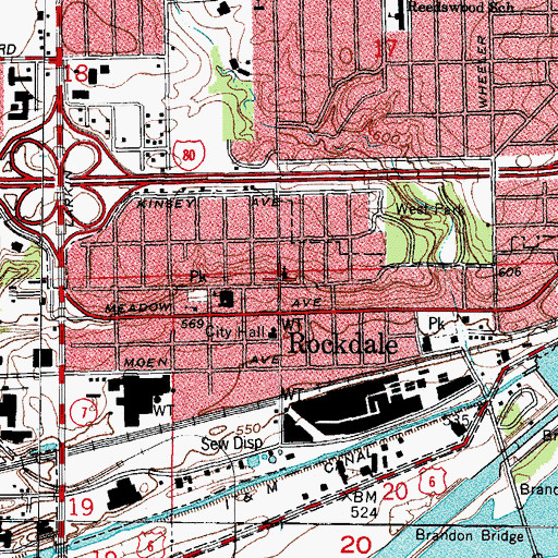 Topographic Map of Saint Joseph's Catholic Church, IL