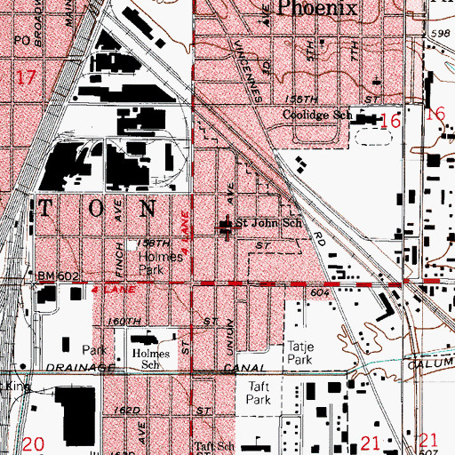 Topographic Map of Saint John the Baptist Catholic Church, IL