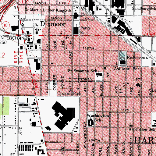 Topographic Map of Second Baptist Church, IL