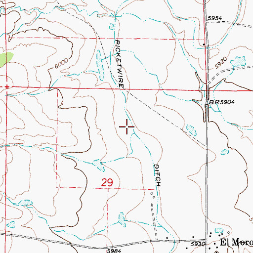 Topographic Map of Picketwire Ditch, CO