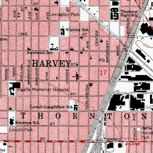 Topographic Map of First Wesley Academy, IL