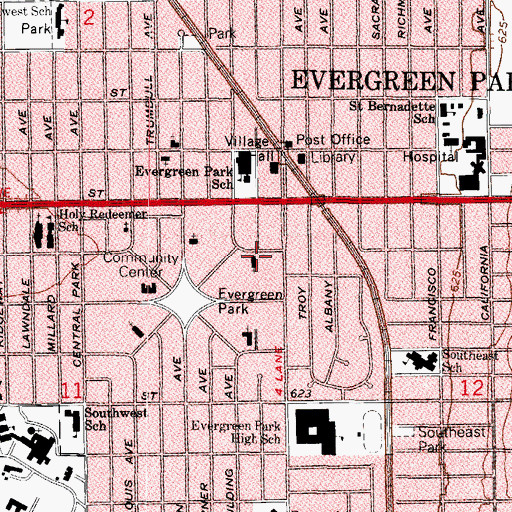 Topographic Map of Bethel Bible Church, IL