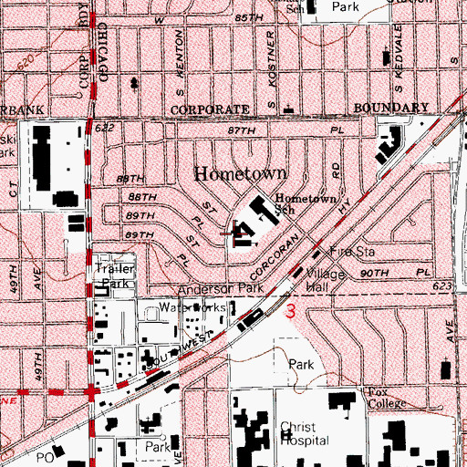 Topographic Map of Our Lady of Loretto Church, IL
