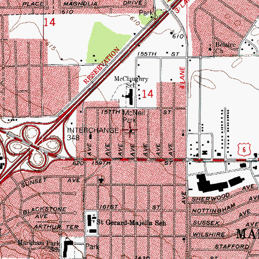 Topographic Map of Household of Faith Christian Church, IL