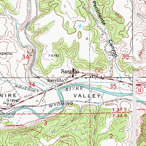 Topographic Map of Sarcillo, CO