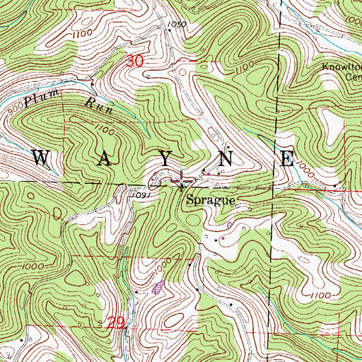 Topographic Map of Sprague Post Office (historical), OH