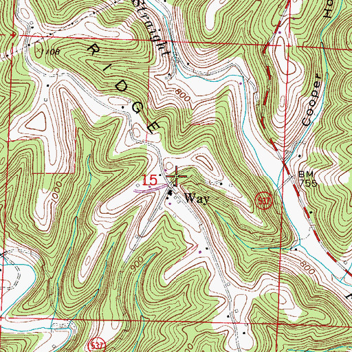 Topographic Map of Way Post Office (historical), OH