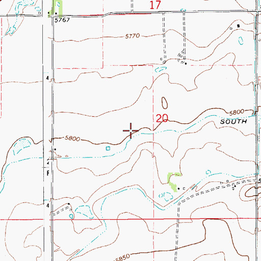 Topographic Map of South Side Ditch, CO