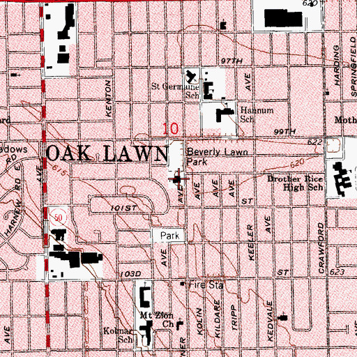 Topographic Map of Elim Evangelical Free Church, IL