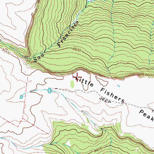 Topographic Map of Little Fishers Peak Mesa, CO