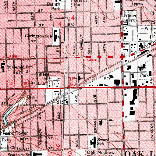 Topographic Map of Pilgrim Faith United Church, IL