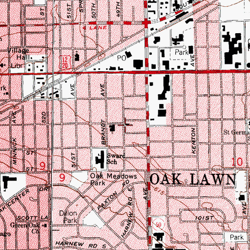 Topographic Map of Saint Raphael the Archangel Church, IL